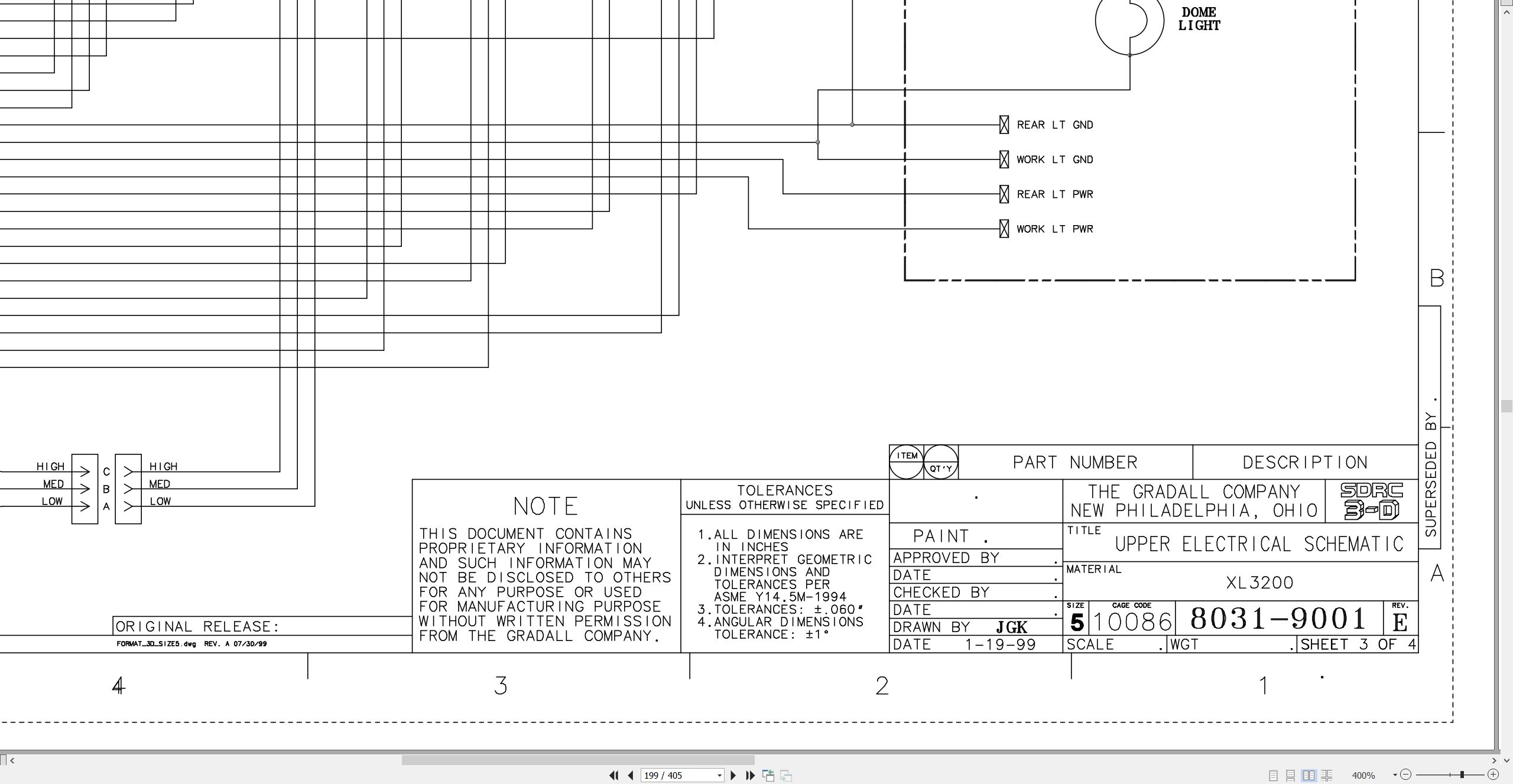 Gradall Excavator XL3200LC Operators Parts Service Manual (4)