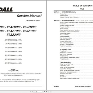 Gradall Excavator XL3210III Operators Parts Service Manual IT EN (1)