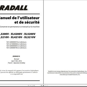 Gradall Excavator XL3210V Operators Parts Manual EN FR (1)