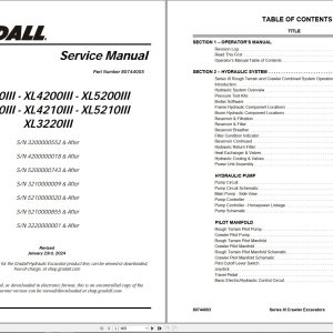 Gradall Excavator XL3220III Operators Parts Service Manual (1)