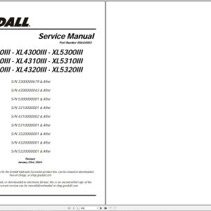 Gradall Excavator XL3320III Operators Parts Service Manual (1)