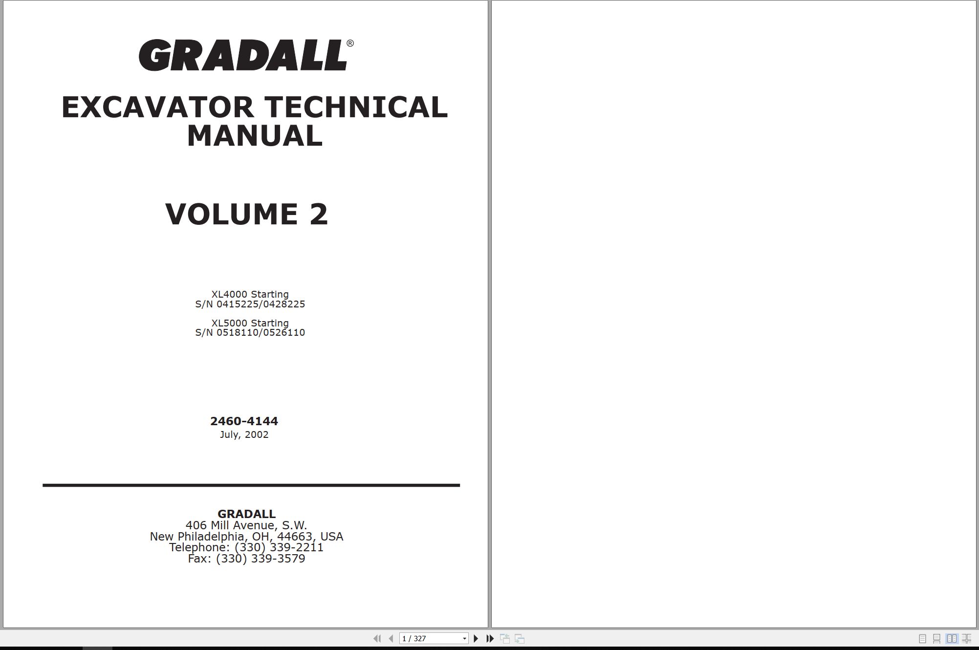 Gradall Excavator XL4000 Operators Parts Technical Manual (1)