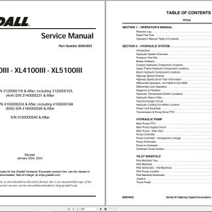 Gradall Excavator XL4100III Operators Parts Service Manual (1)