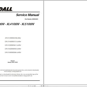 Gradall Excavator XL4100IV Operators Parts Service Manual KO EN ES (1)