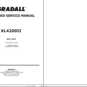 Gradall Excavator XL4200II Operators Parts Service Technical Manual (1)