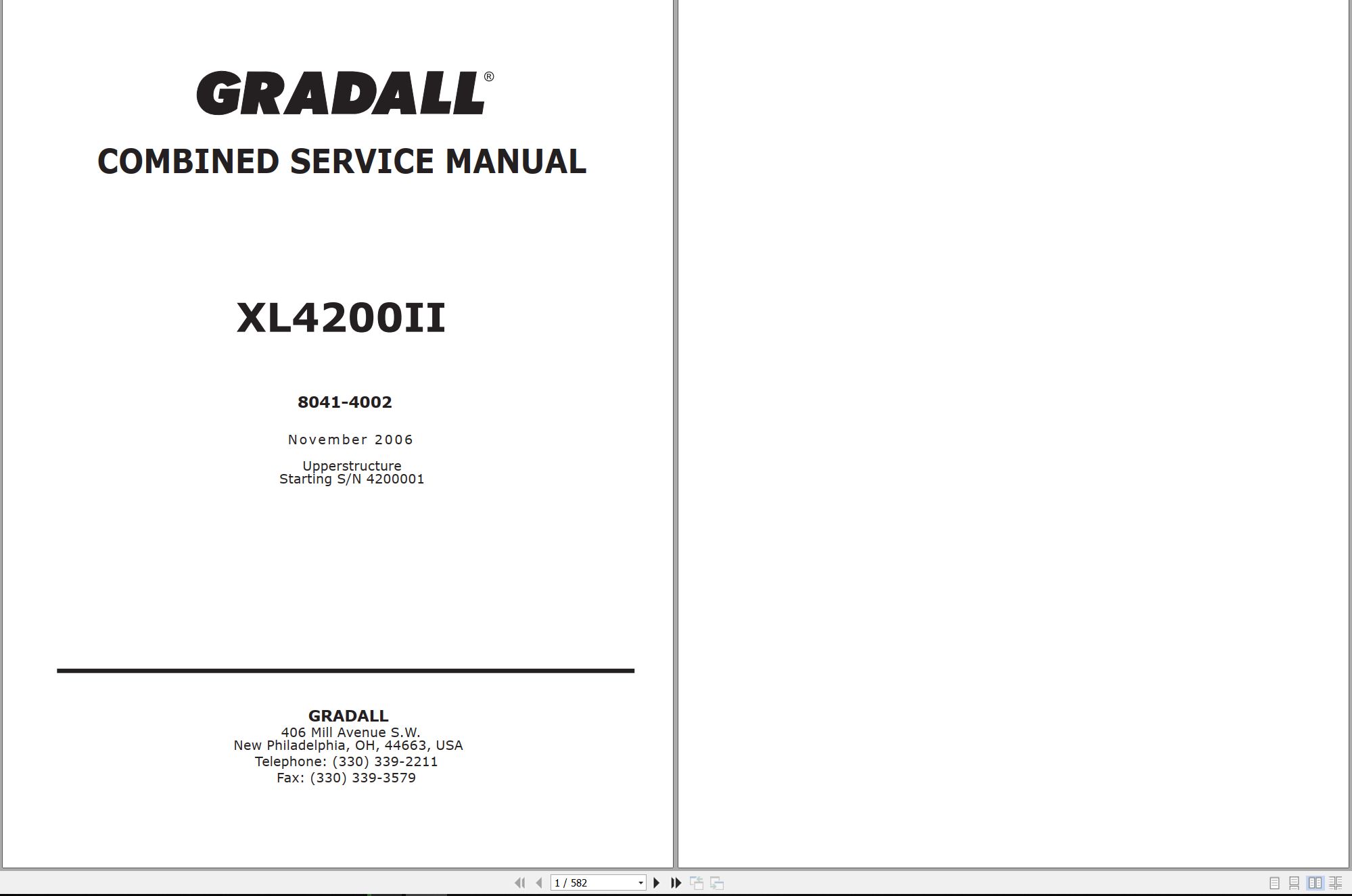 Gradall Excavator XL4200II Operators Parts Service Technical Manual (1)