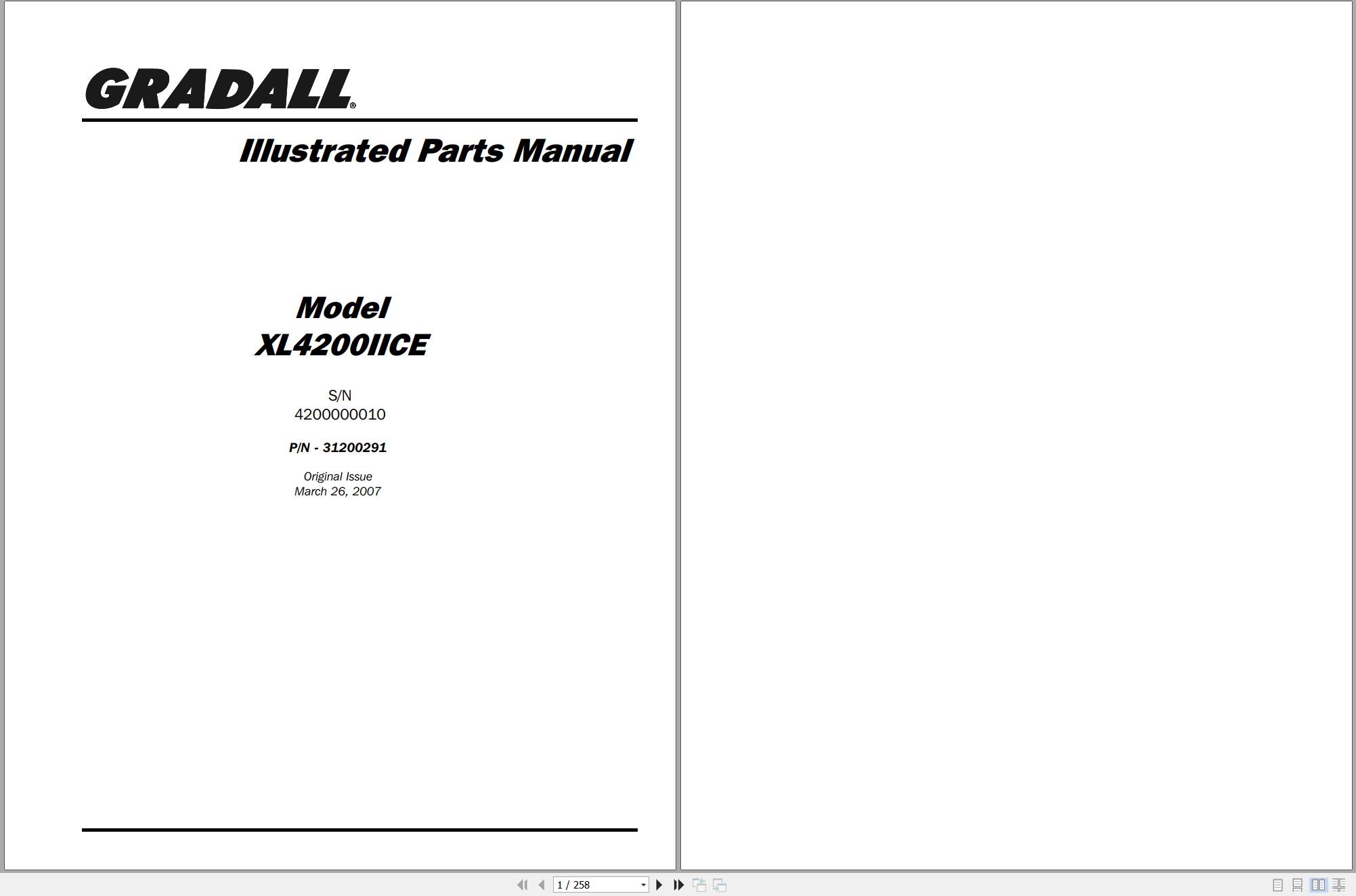 Gradall Excavator XL4200IICE Illustrated Parts Manual (1)