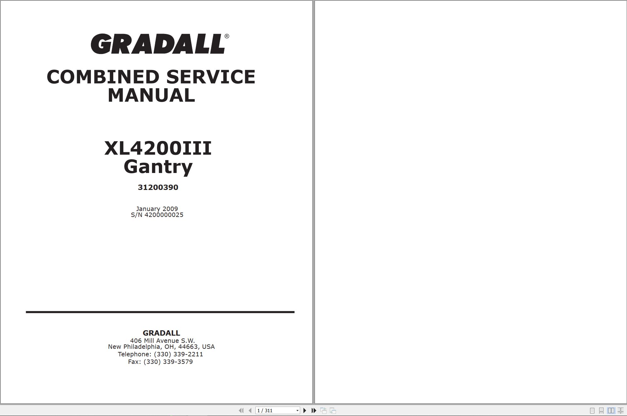 Gradall Excavator XL4200III Operators Parts Service Manual (1)