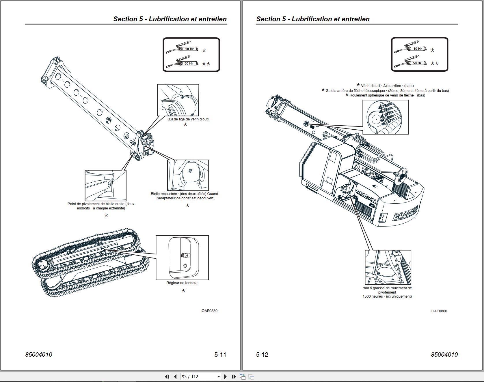 Gradall Excavator XL4200V Operators Parts Service Manual EN FR (2)