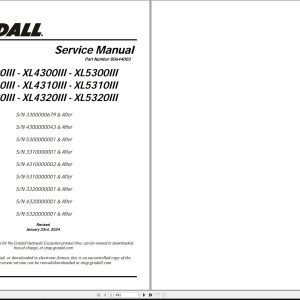 Gradall Excavator XL4300III Operators Parts Service Manual (1)