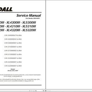 Gradall Excavator XL4310 Operators Parts Service Manual (1)