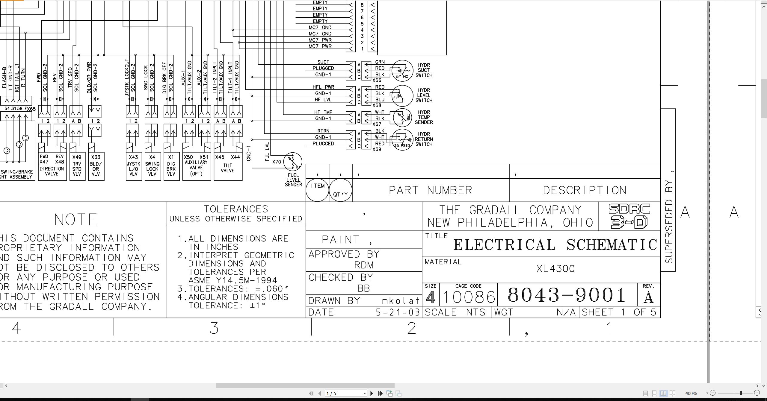 Gradall Excavator XL4310II Operators Parts Service Manual (3)