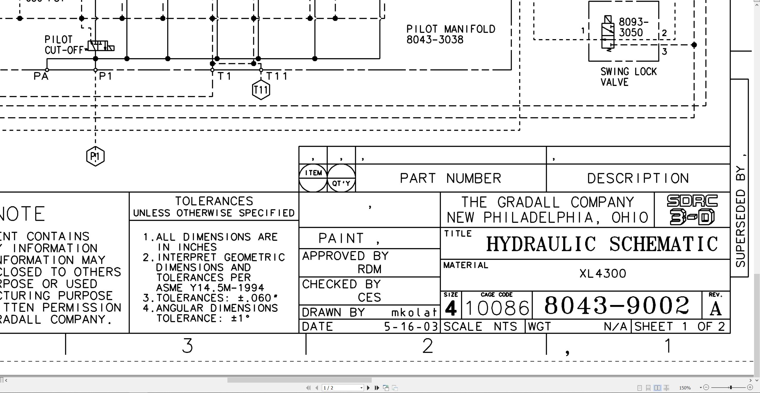 Gradall Excavator XL4310II Operators Parts Service Manual (4)
