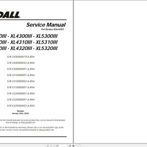 Gradall Excavator XL4310III Operators Parts Service Manual (1)