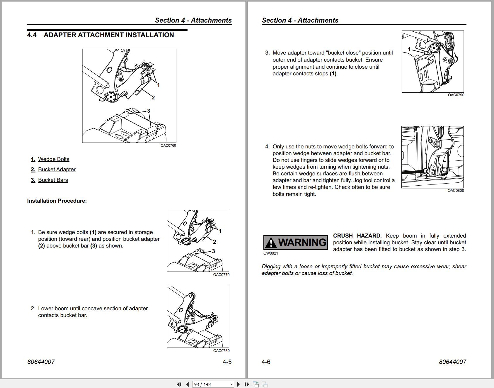 Gradall Excavator XL4320V Operators Parts Service Manual (2)