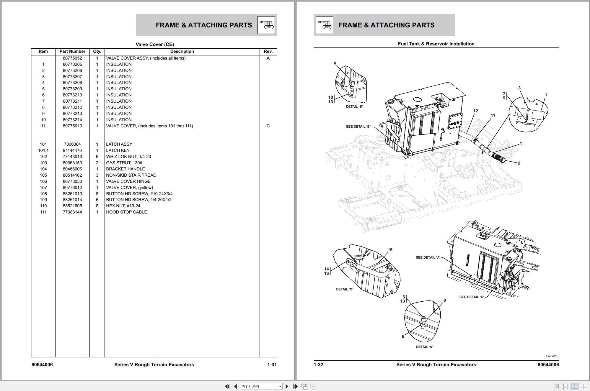 Gradall Excavator XL4320V Operators Parts Service Manual (3)