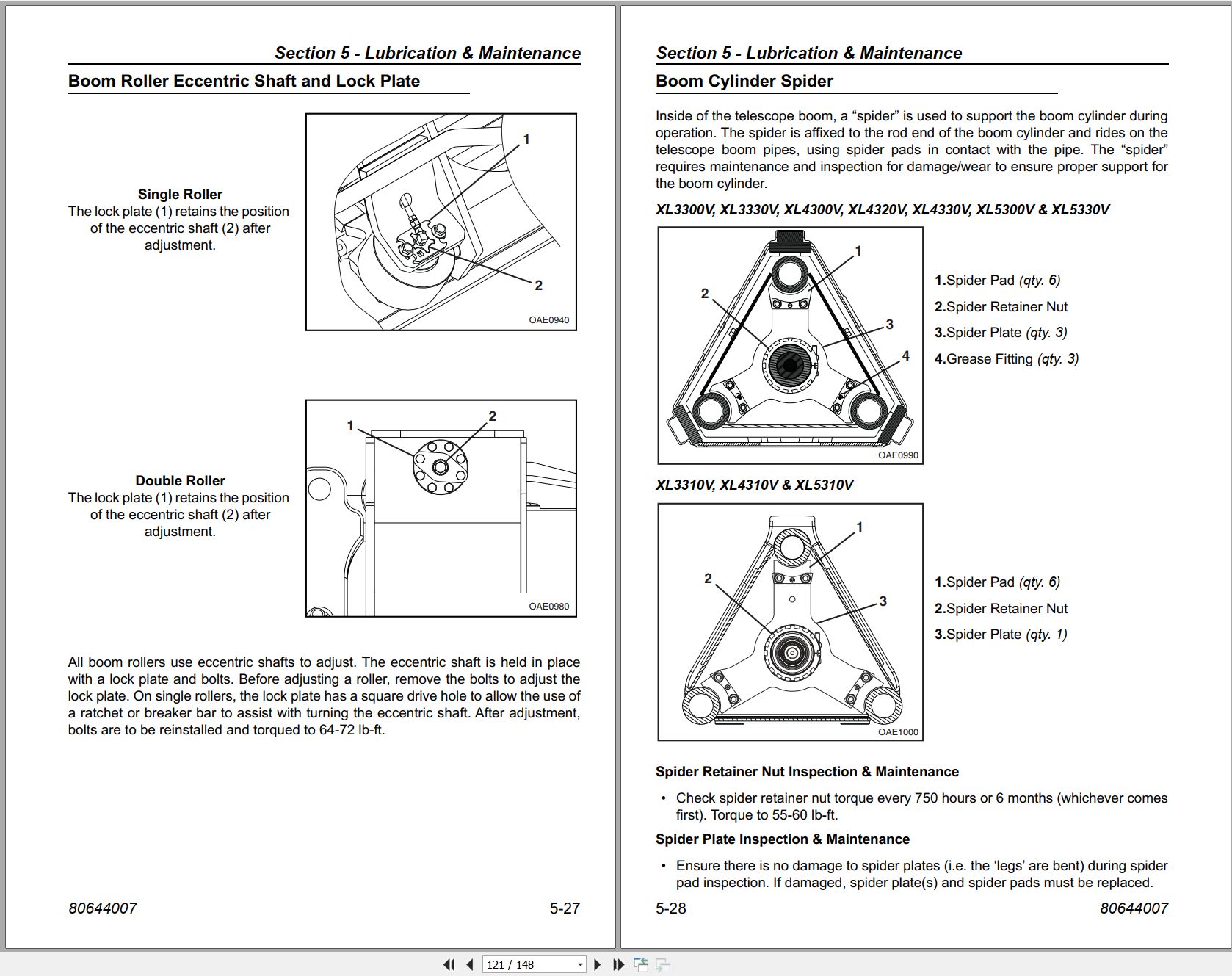 Gradall Excavator XL4330V Operators Parts Service Manual (2)