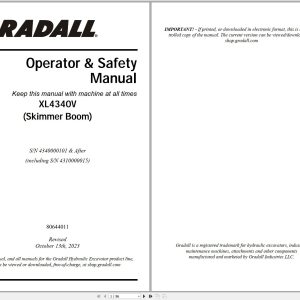 Gradall Excavator XL4340V Operators Parts Service Manual (1)