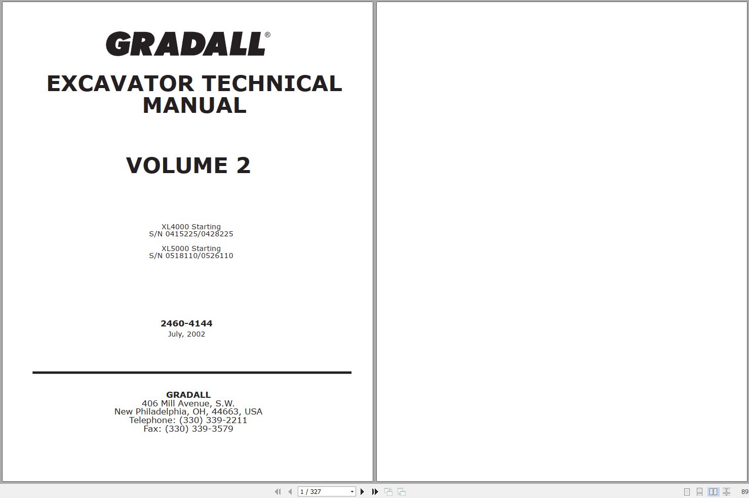 Gradall Excavator XL5000 Operators Parts Technical Manual (2)
