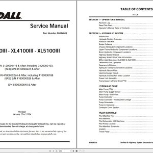 Gradall Excavator XL5100III Operators Parts Service Manual (1)