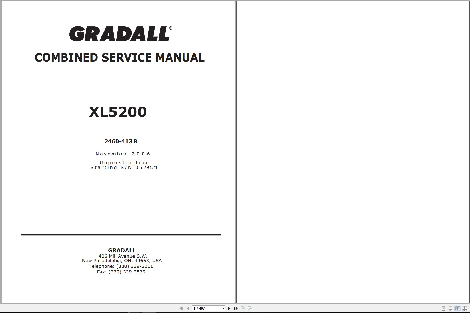 Gradall Excavator XL5200 Operators Parts Service Manual (1)