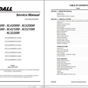 Gradall Excavator XL5200III Operators Parts Service Manual (1)