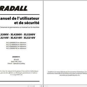 Gradall Excavator XL5200V Operators Parts Service Manual EN FR (1)