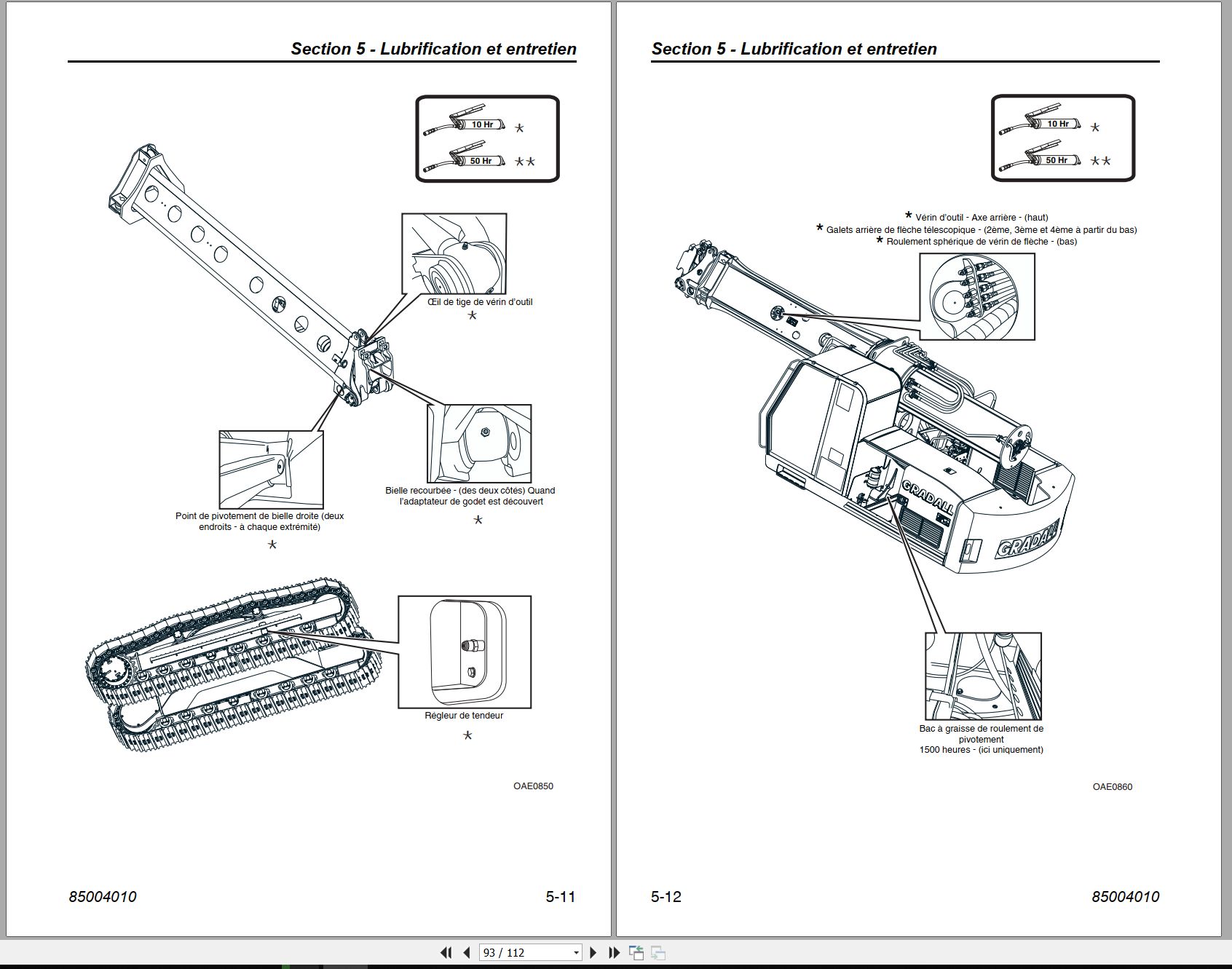 Gradall Excavator XL5200V Operators Parts Service Manual EN FR (2)