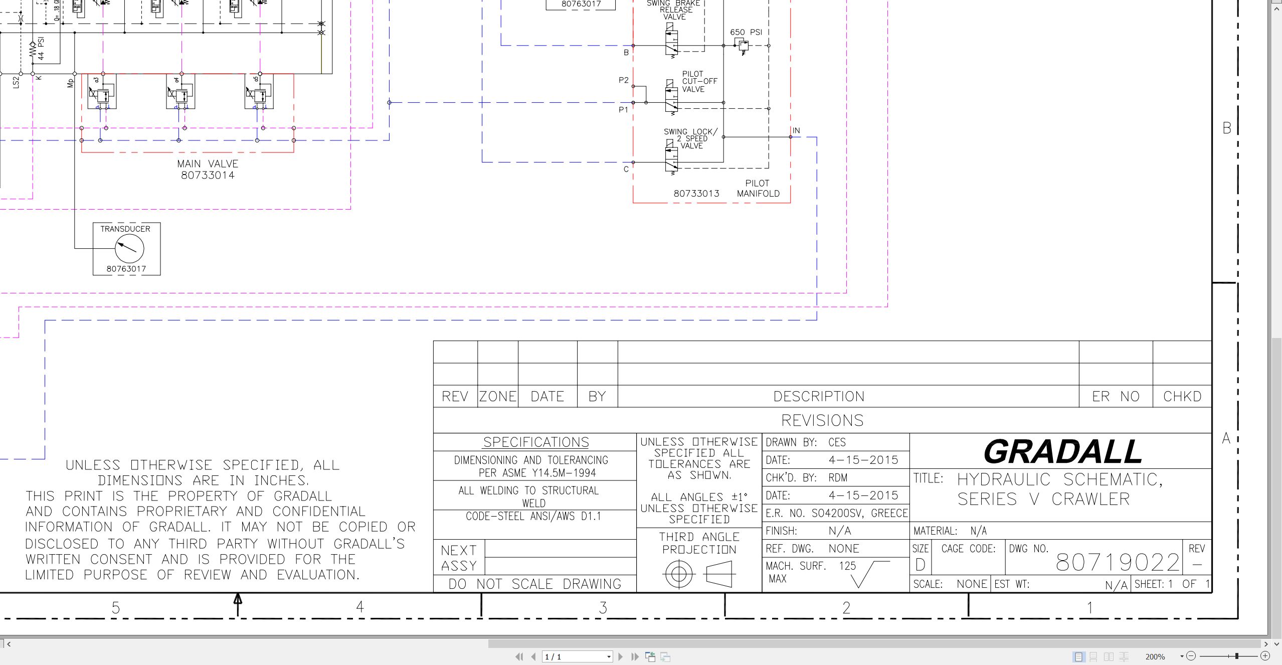 Gradall Excavator XL5200V Operators Parts Service Manual EN FR (4)