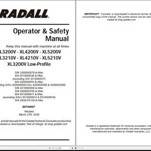 Gradall Excavator XL5210V Operators Parts Service Manual EN FR (1)