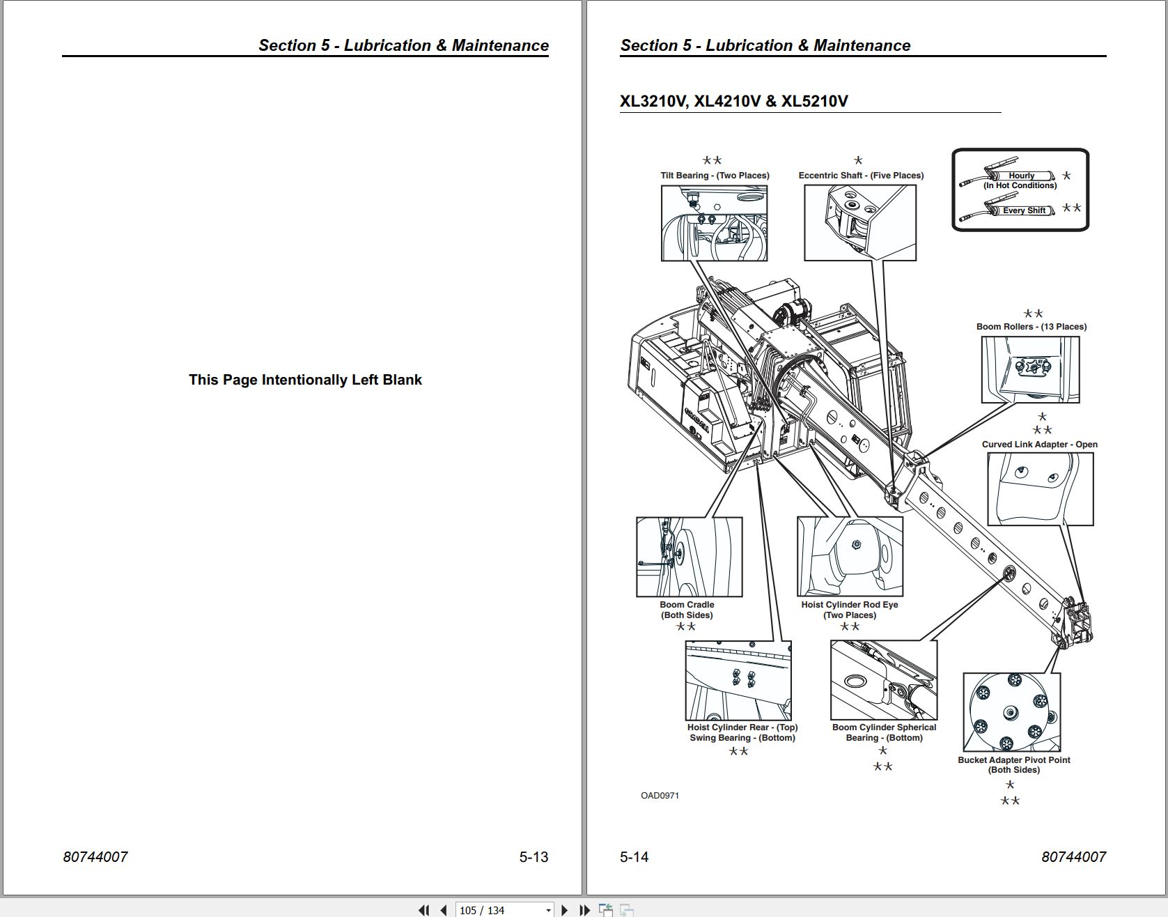 Gradall Excavator XL5210V Operators Parts Service Manual EN FR (2)