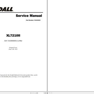 Gradall Excavator XL7210II Operators Parts Service Manual (1)