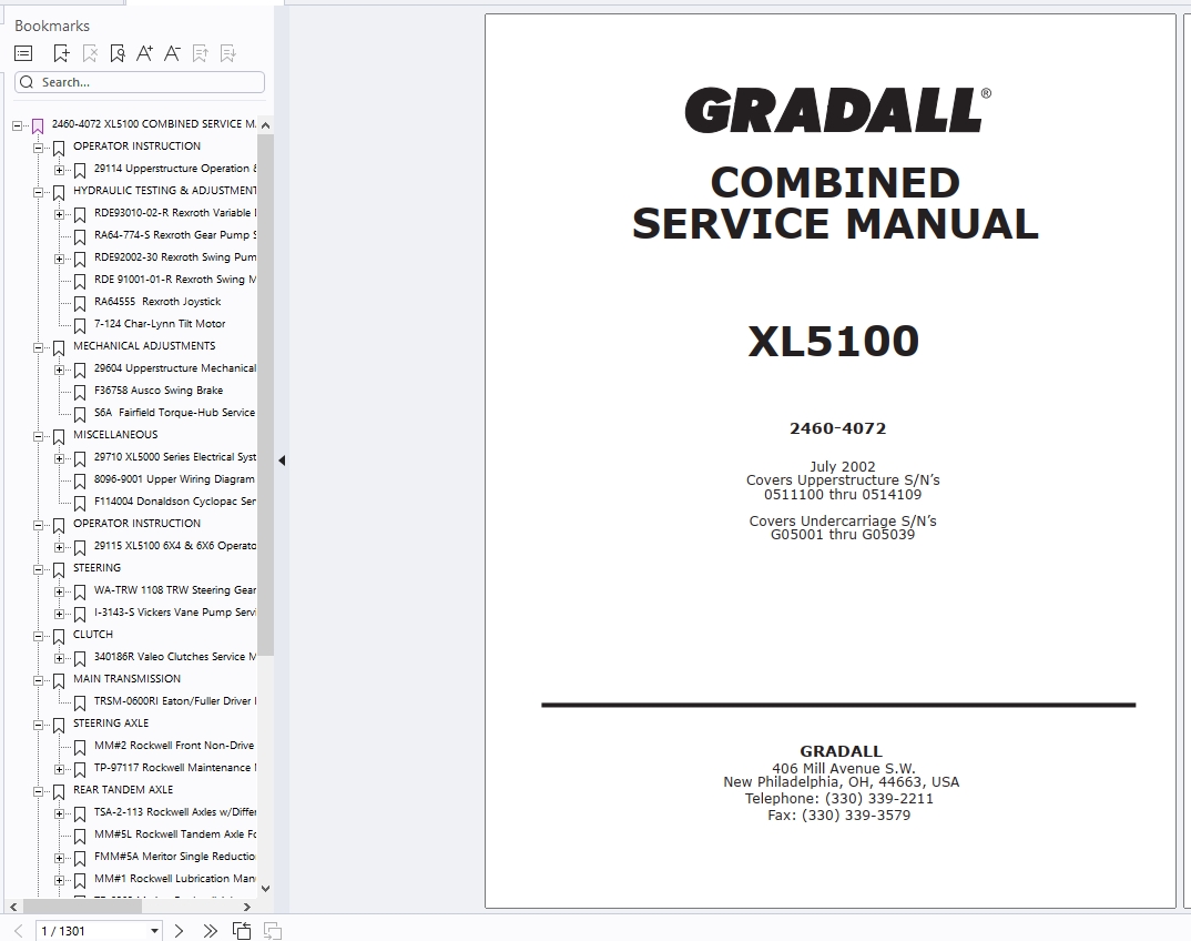 Gradall Industries 11 GB PDF Service Operator Technical Parts Manual Update 2026 (3)