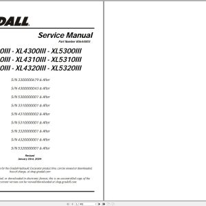 Gradall Telescopic Hydraulic Excavator XL3310 Operators Parts Service Manual (1)