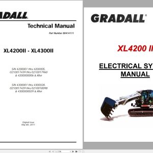 Gradall Wheeled Excavator XL4300II Operators Parts Service Technical Manual (1)