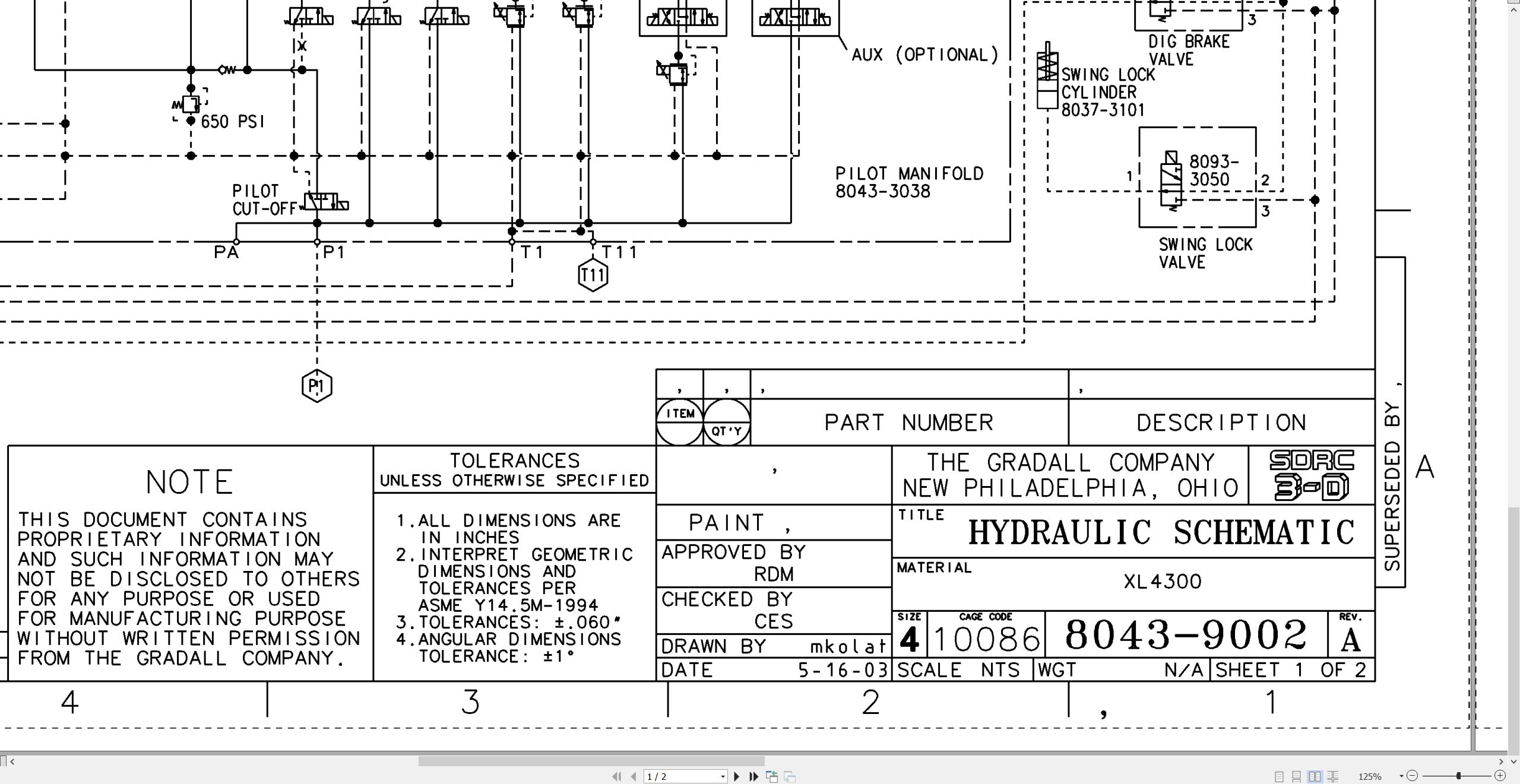 Gradall Wheeled Excavator XL4300II Operators Parts Service Technical Manual (4)