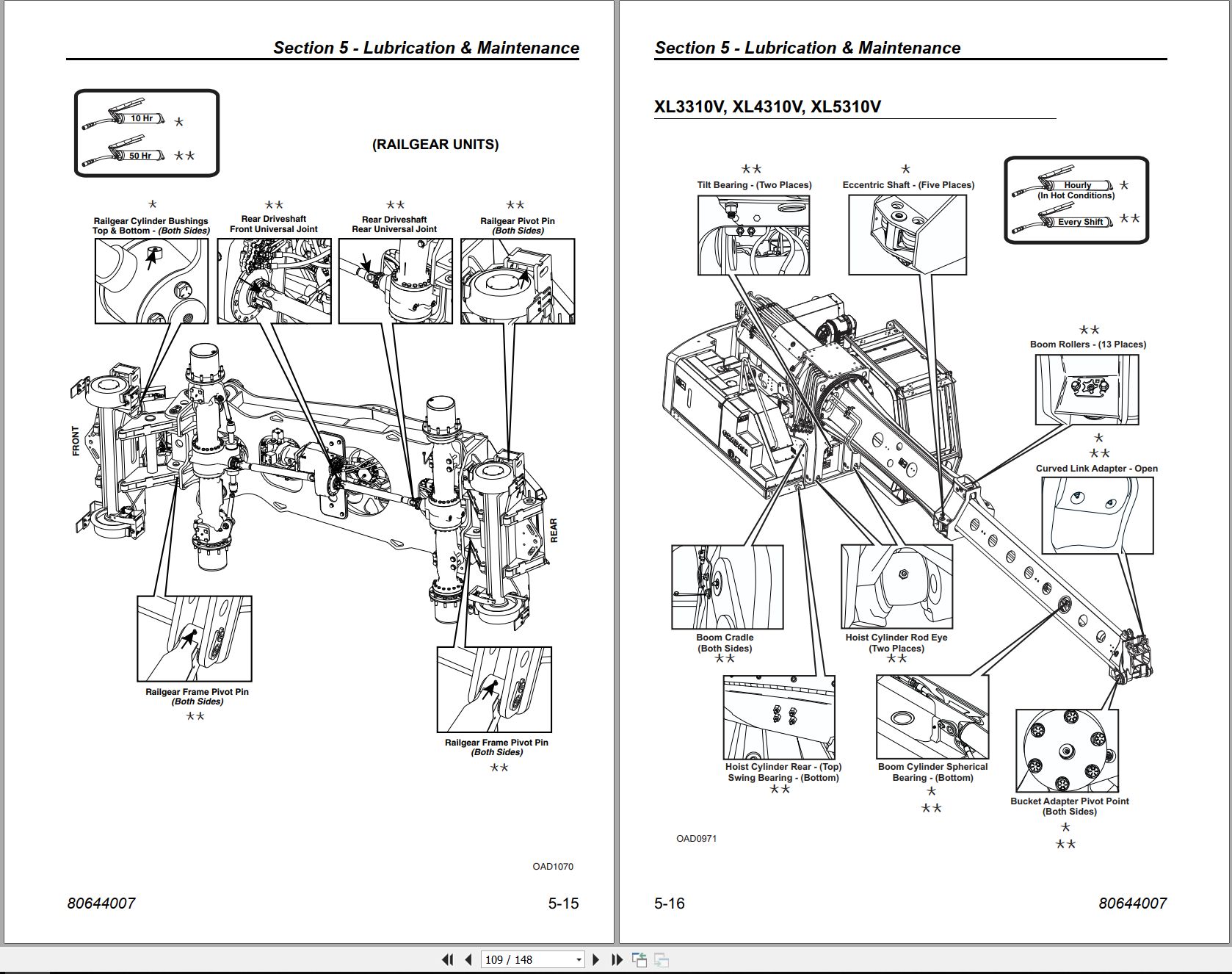 Gradall Wheeled Excavator XL5300V Operators Parts Service Manual (2)