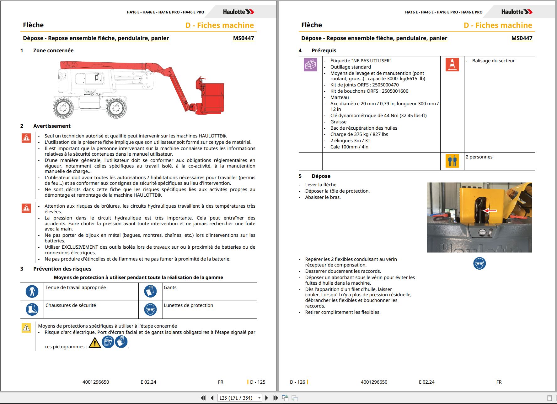 Haulotte Articulating Boom HA16 E to HA46 E PRO Maintenance Manual 4001296650 01.2024 FR (2)