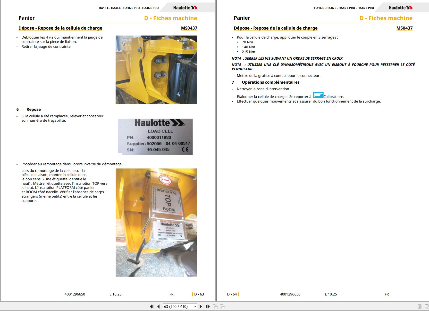 Haulotte Articulating Boom HA16 E to HA46 E PRO Maintenance Manual 4001296650 10.2025 FR (2)