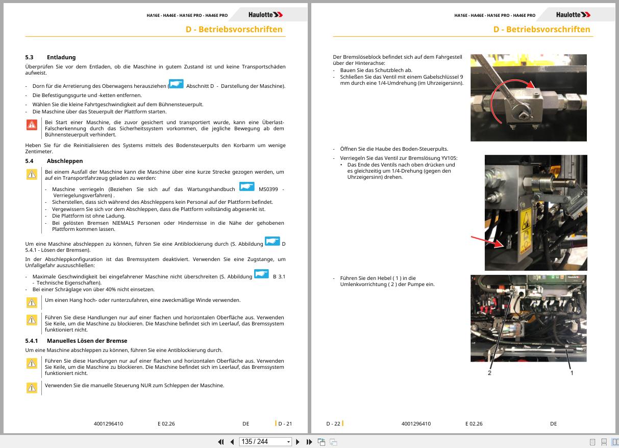 Haulotte Articulating Boom HA16 E to HA46 E PRO Operators Manual 4001296410 02.2026 DE (2)