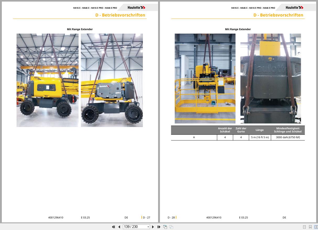 Haulotte Articulating Boom HA16 E to HA46 E PRO Operators Manual 4001296410 03.2025 DE (2)