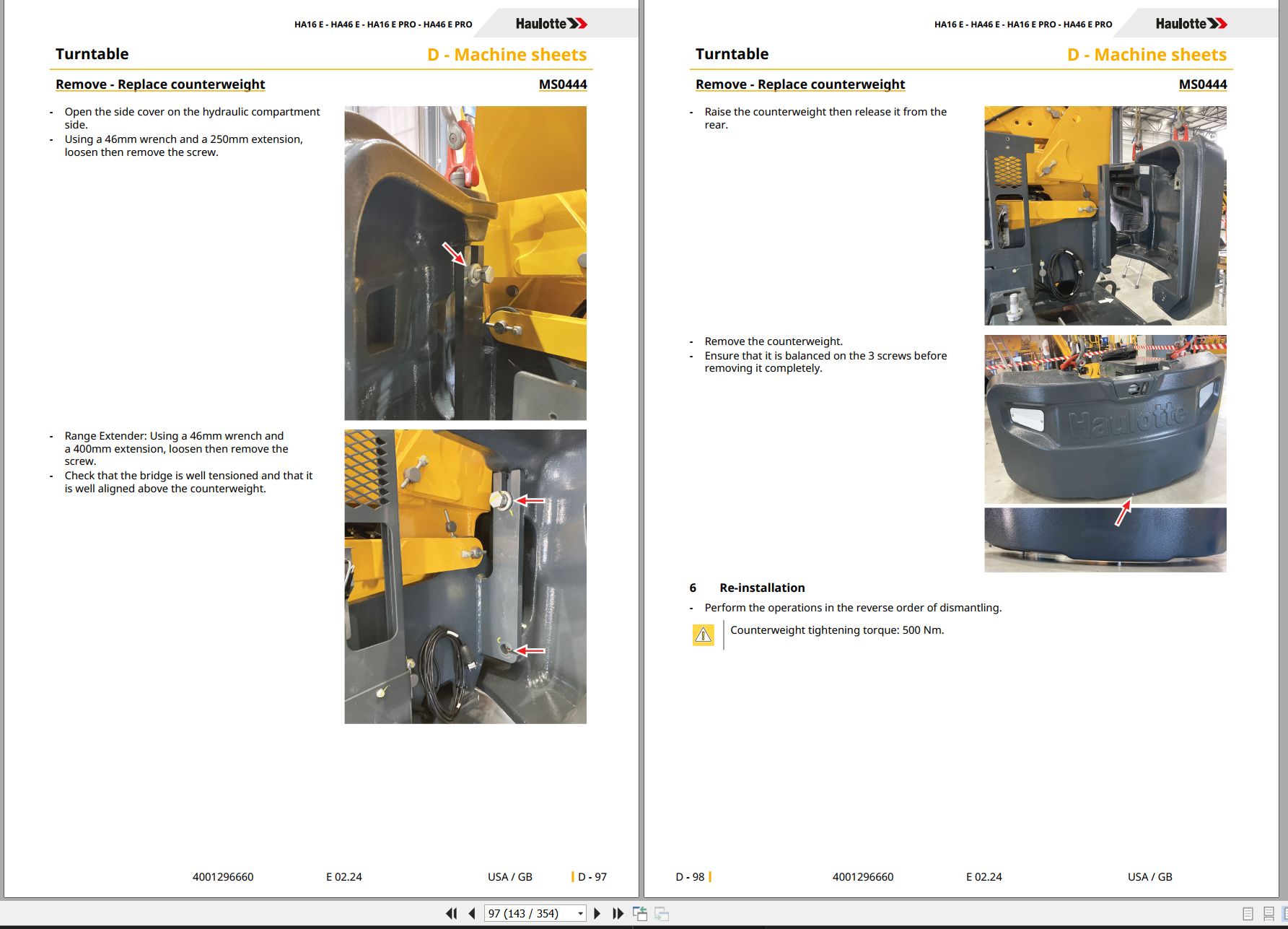 Haulotte Articulating Boom HA16 E to HA46 E PRO Service Repair Manual 4001296660 01.2024 EN (4)