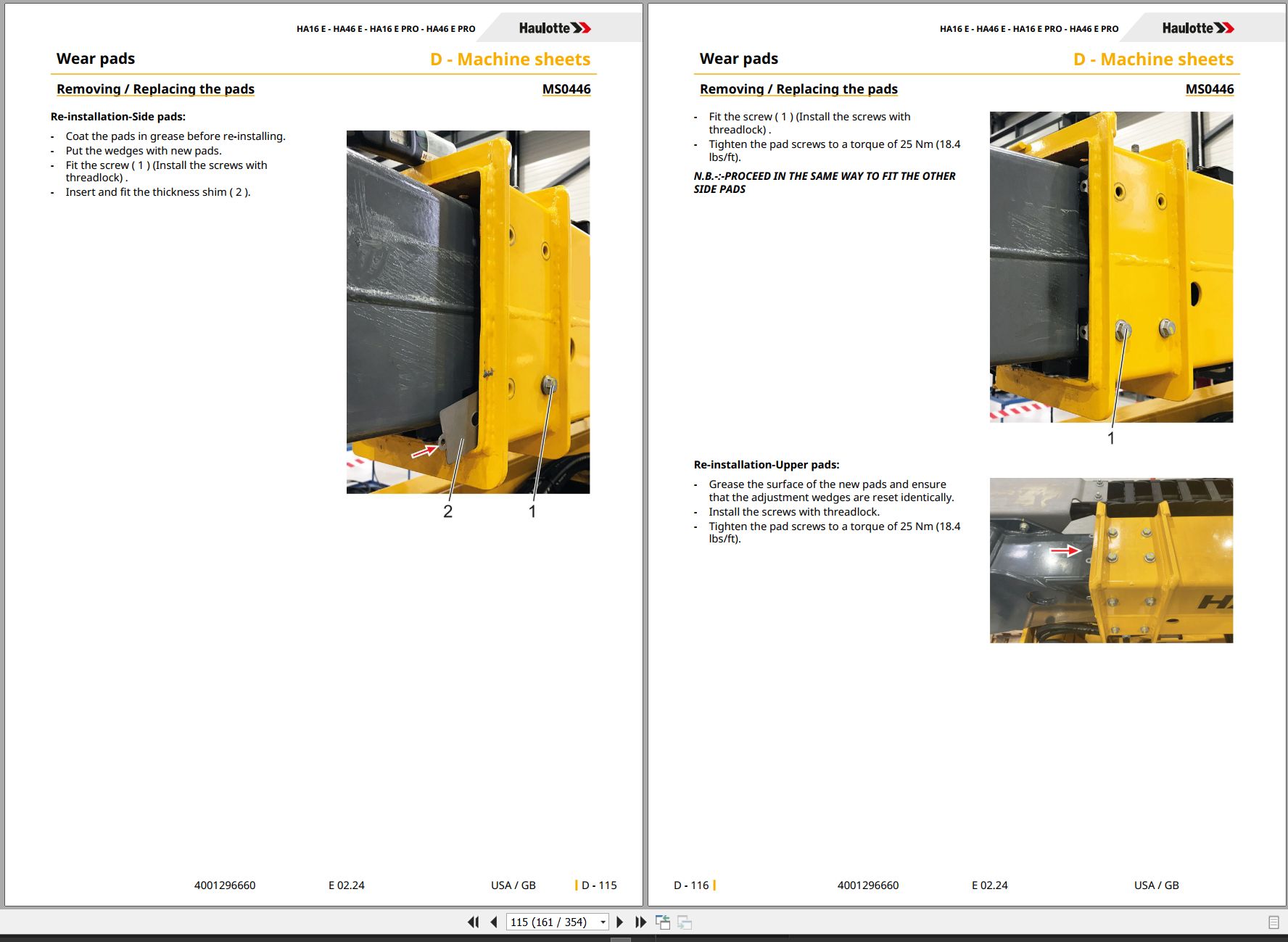 Haulotte Articulating Boom HA16 E to HA46 E PRO Service Repair Manual 4001296660 10.2023 EN (2)