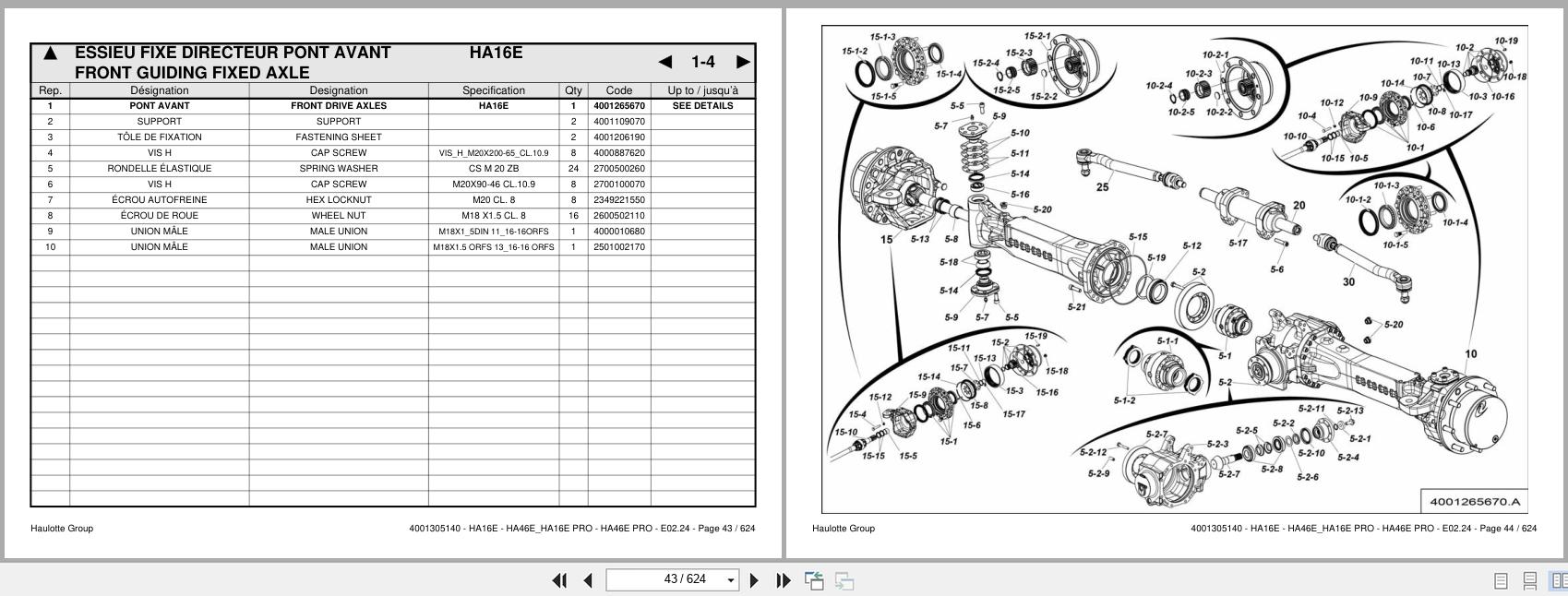 Haulotte Articulating Boom HA16 E to HA46 E PRO Spare Parts Catalog 4001305140 01.2024 EN FR (2)