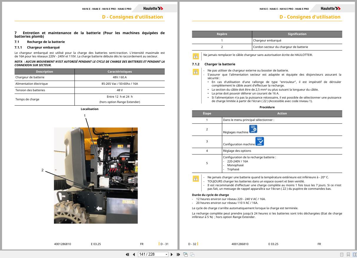 Haulotte Articulating Boom HA16 E to HA46 E PRO User Manual 4001286810 03.2025 FR (2)