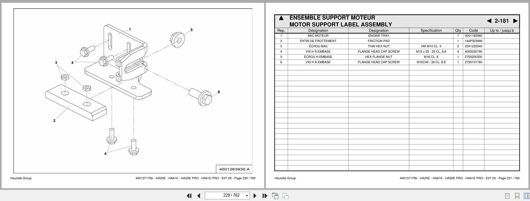 Haulotte Articulating Boom HA20 E to HA61 E PRO Spare Parts Catalog 4001371790 07.2025 EN FR (2)