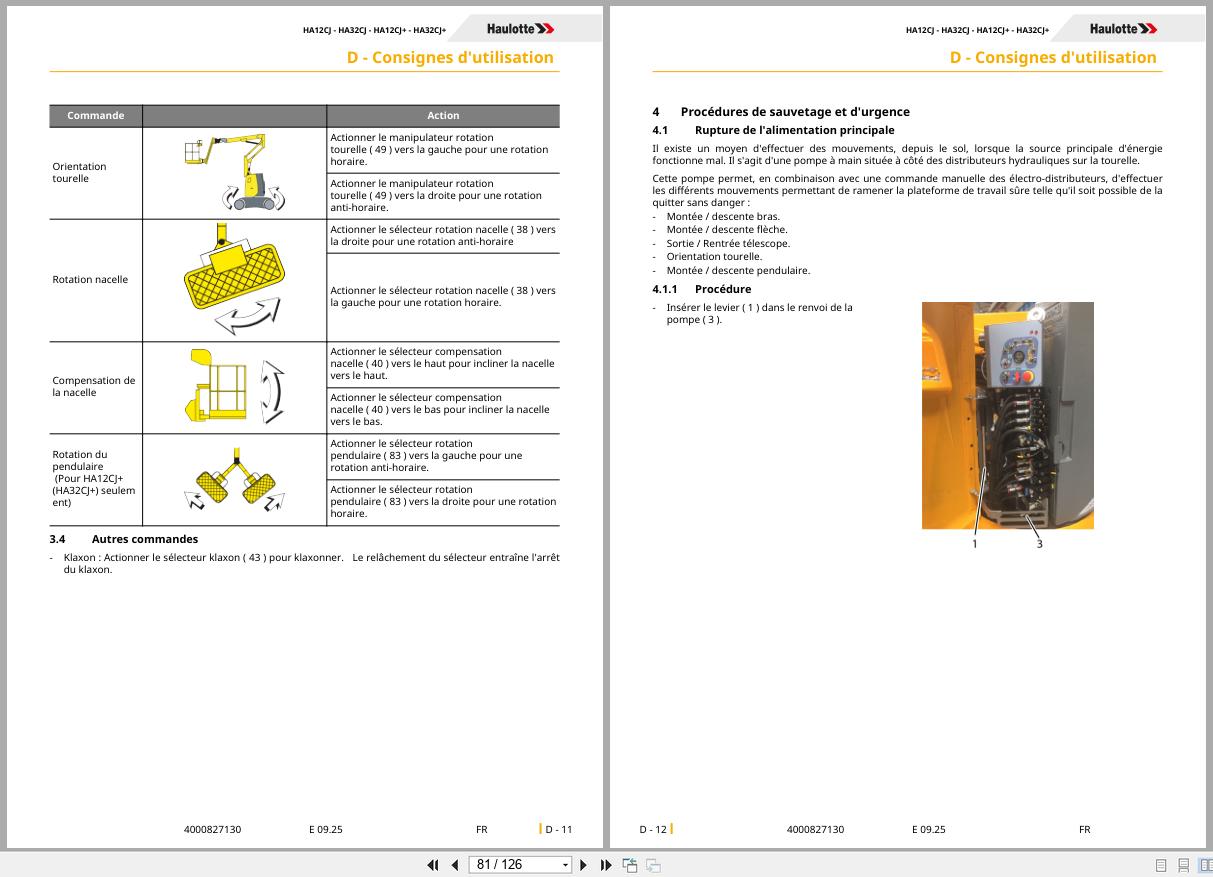 Haulotte Articulating Boom Lift HA12CJ to HA32CJ+ User Manual 4000827130 08.2025 FR (2)