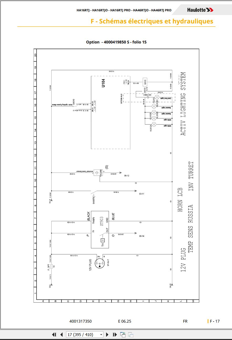 Haulotte Articulating Boom Lift HA16RTJ to HA16RTJPRO Maintenance Manual 4001317350 06.2025 FR (3)