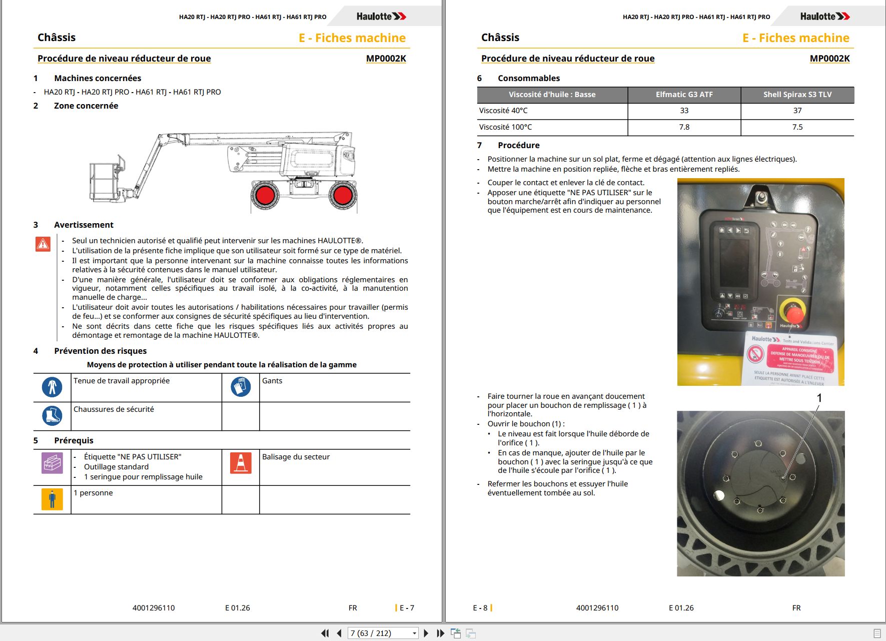 Haulotte Articulating Boom Lift HA20 RTJ to HA61 RTJ PRO Maintenance Manual 4001296110 01.2026 FR (2)