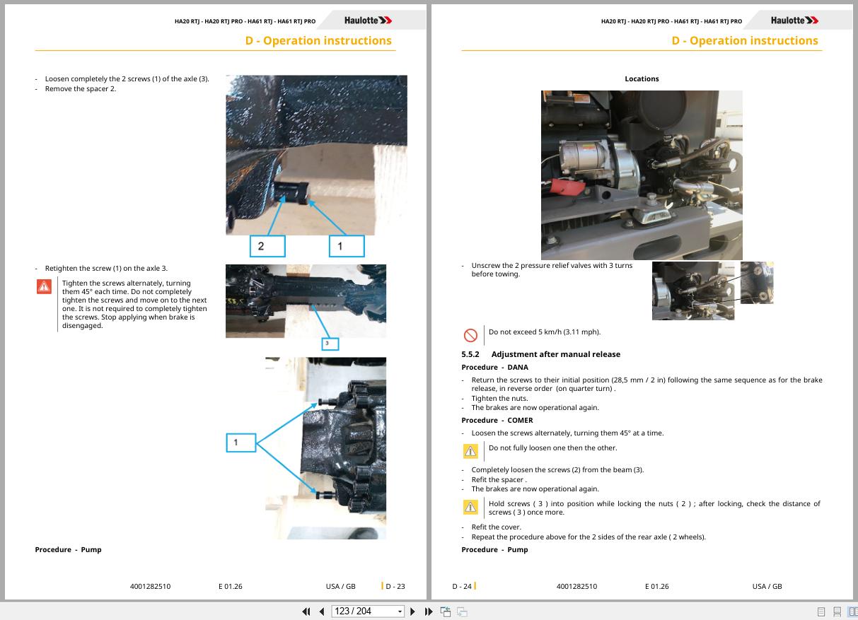 Haulotte Articulating Boom Lift HA20 RTJ to HA61 RTJ PRO Operators Manual 4001282510 01.2026 EN (2)